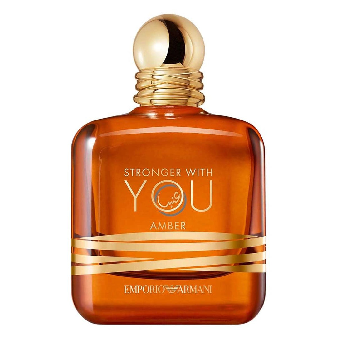 Emporio Armani Stronger With You Amber fragrance bottle featuring warm amber and vanilla notes.