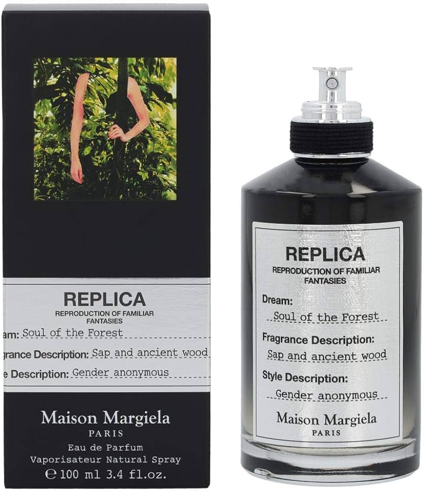 Maison Margiela Replica Soul Of Forest Eau De Parfum 100ml bottle and box, luxury niche fragrances for sale, perfect for datenight.