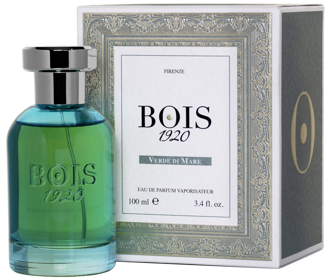Bois 1920 Verde Di Mare Eau De Parfum bottle and box, luxury niche fragrance for sale, ideal for date night.