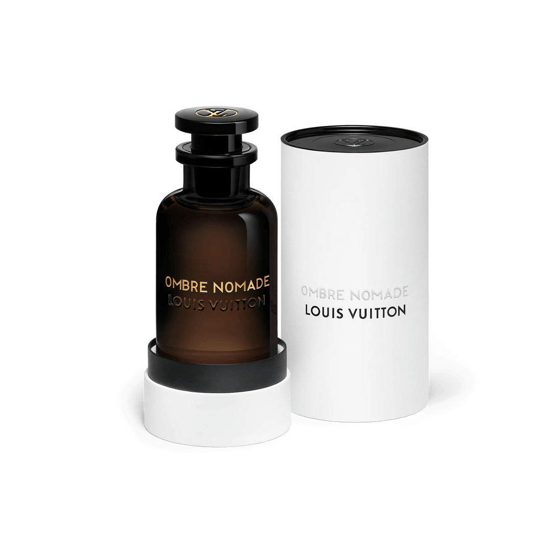 Luxury Louis Vuitton Ombre Nomade perfume, 100 ml, featuring oud wood and incense, now for sale.
