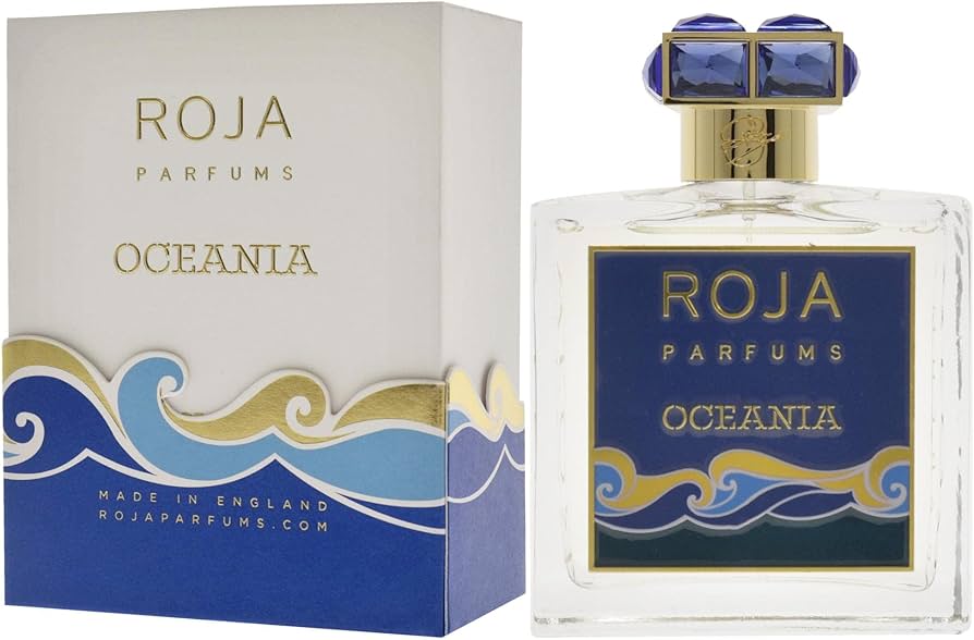 Roja Parfums Oceania Eau De Parfum bottle and box, a luxury niche fragrance perfect for date night.