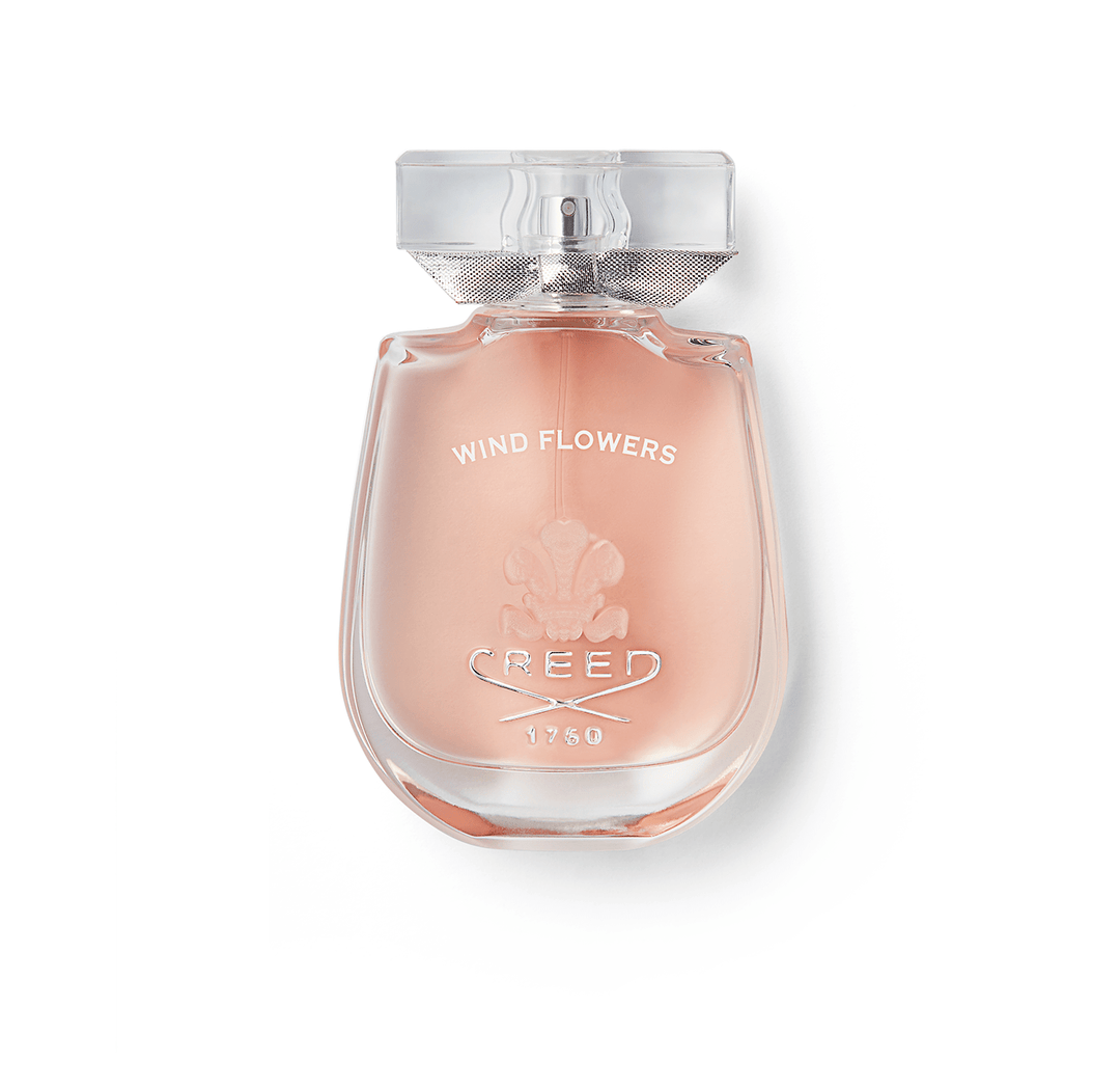 Creed Wind Flowers perfume bottle 75ml, a niche luxury fragrance for sale, featuring floral notes of jasmine and orange blossom.