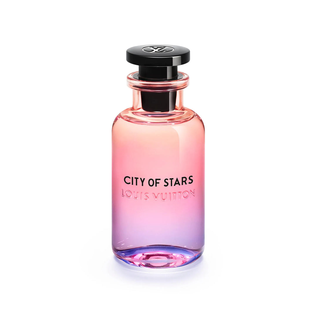 Louis Vuitton City of Stars Eau de Parfum bottle, a luxury niche fragrance for sale, perfect for date night.