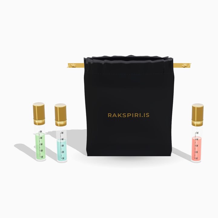 Mystery Prufupoki – opinn satínpoki með 5 ml prufum